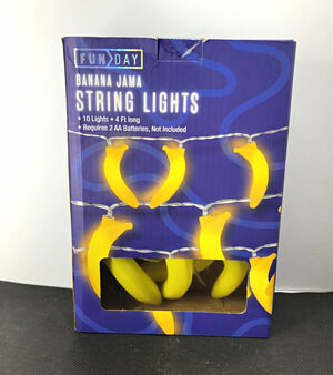 FUN DAY Banana Jama LED Banana String Lights 10ct 4 ft Battery